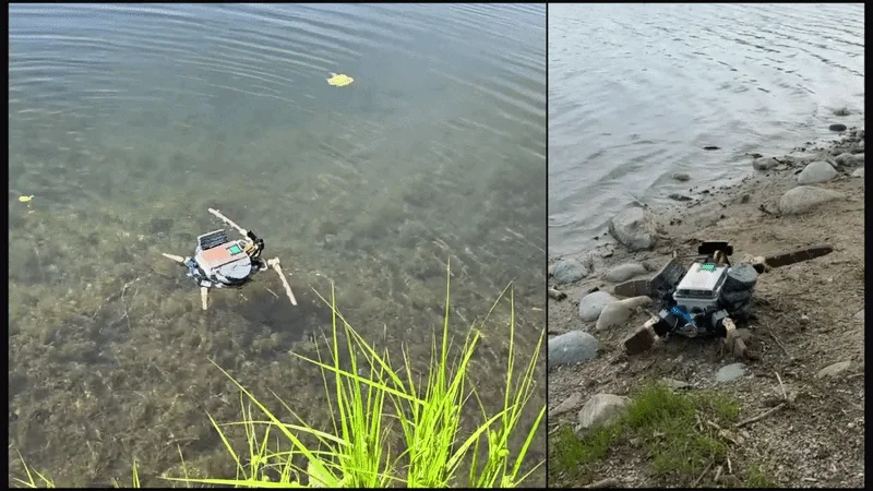 Latest amphibious sea turtle robot demonstrating flipper-driven locomotion