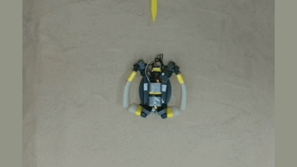 Flipper robot turning on mixed terrain
